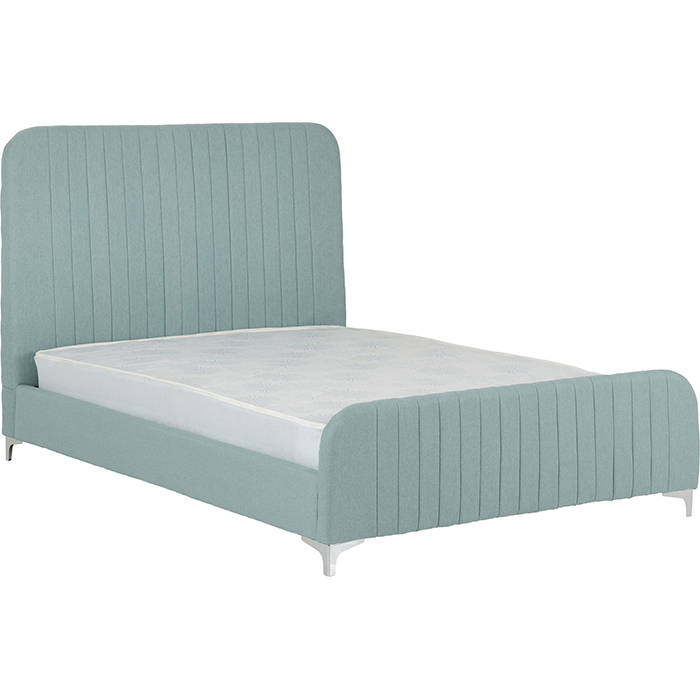 Hampton 5' Bed Available In Light Grey And Teal Fabric